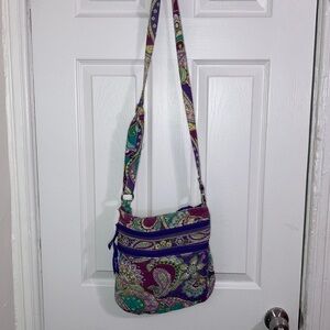 Vera Bradley Purple and Green‎ Paisley Crossbody Bag